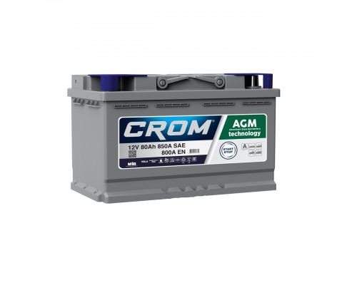 Аккумулятор автомобильный CROM 80 А/ч AGM R