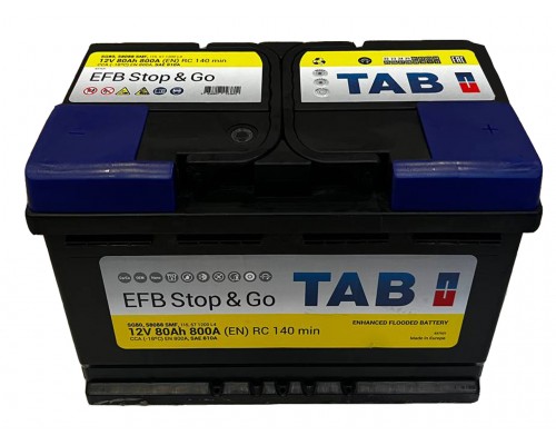 Аккумулятор автомобильный TAB EFB 80 R
