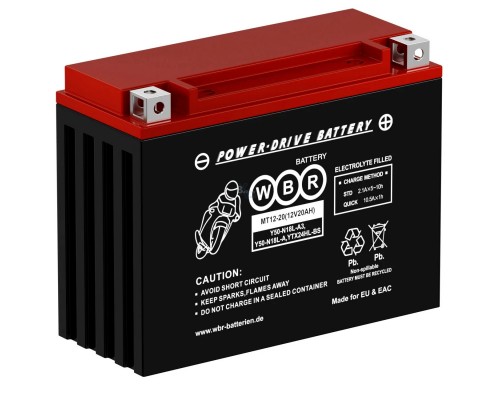 Мото аккумулятор WBR SMT12-20 Y50-N18L-A,Y50-N18L-A3, YTX24HL-BS AGM